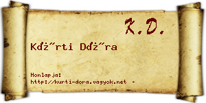 Kürti Dóra névjegykártya